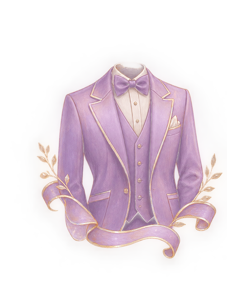 Lilac tuxedo with bow tie
